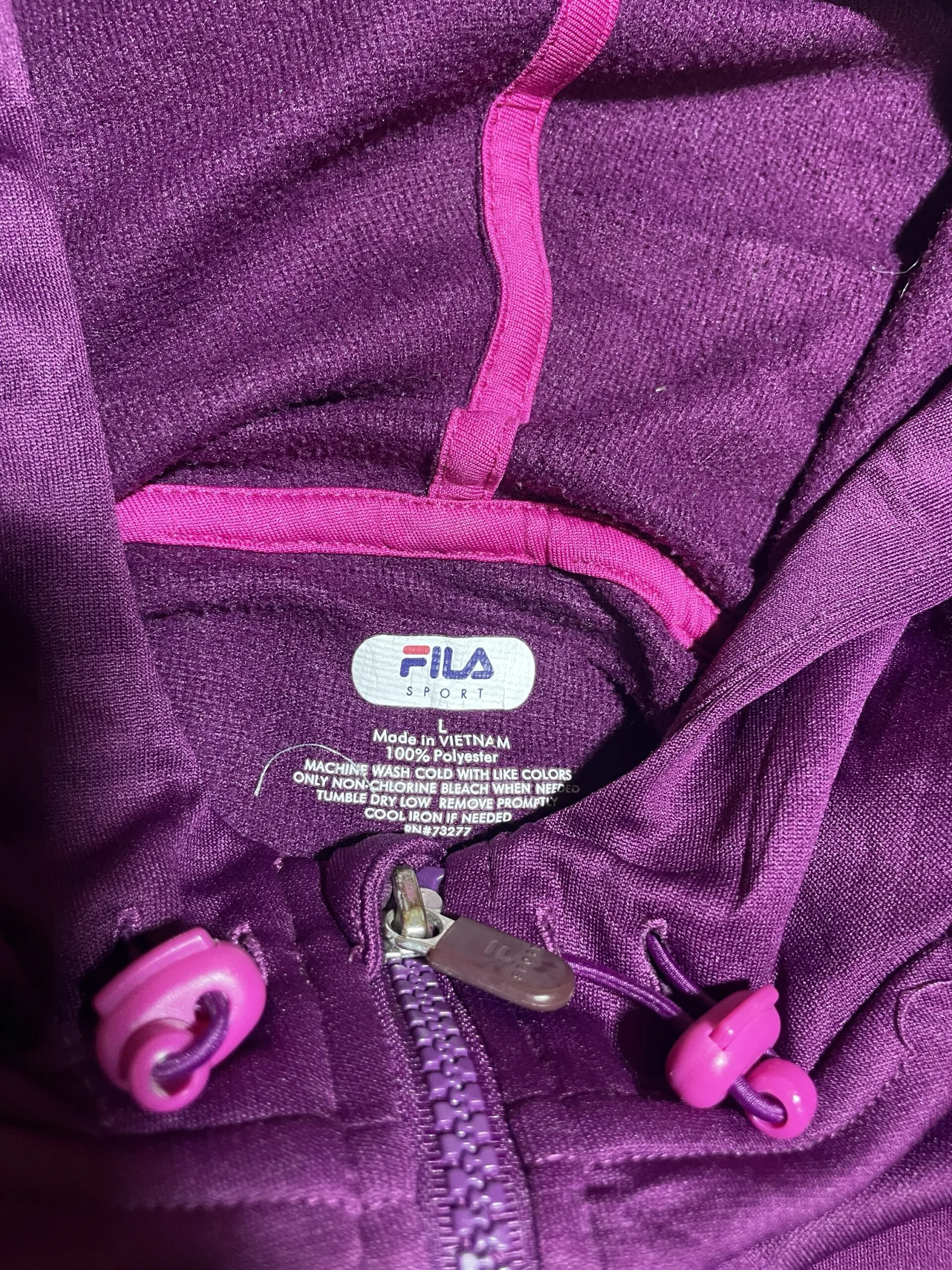 FILA Purple Hoodie back view
