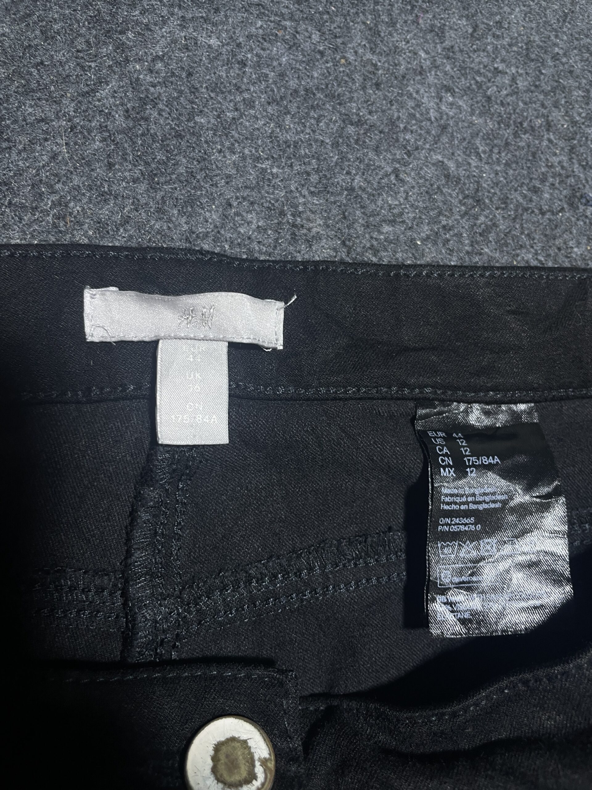 Black Denim Jeans back view