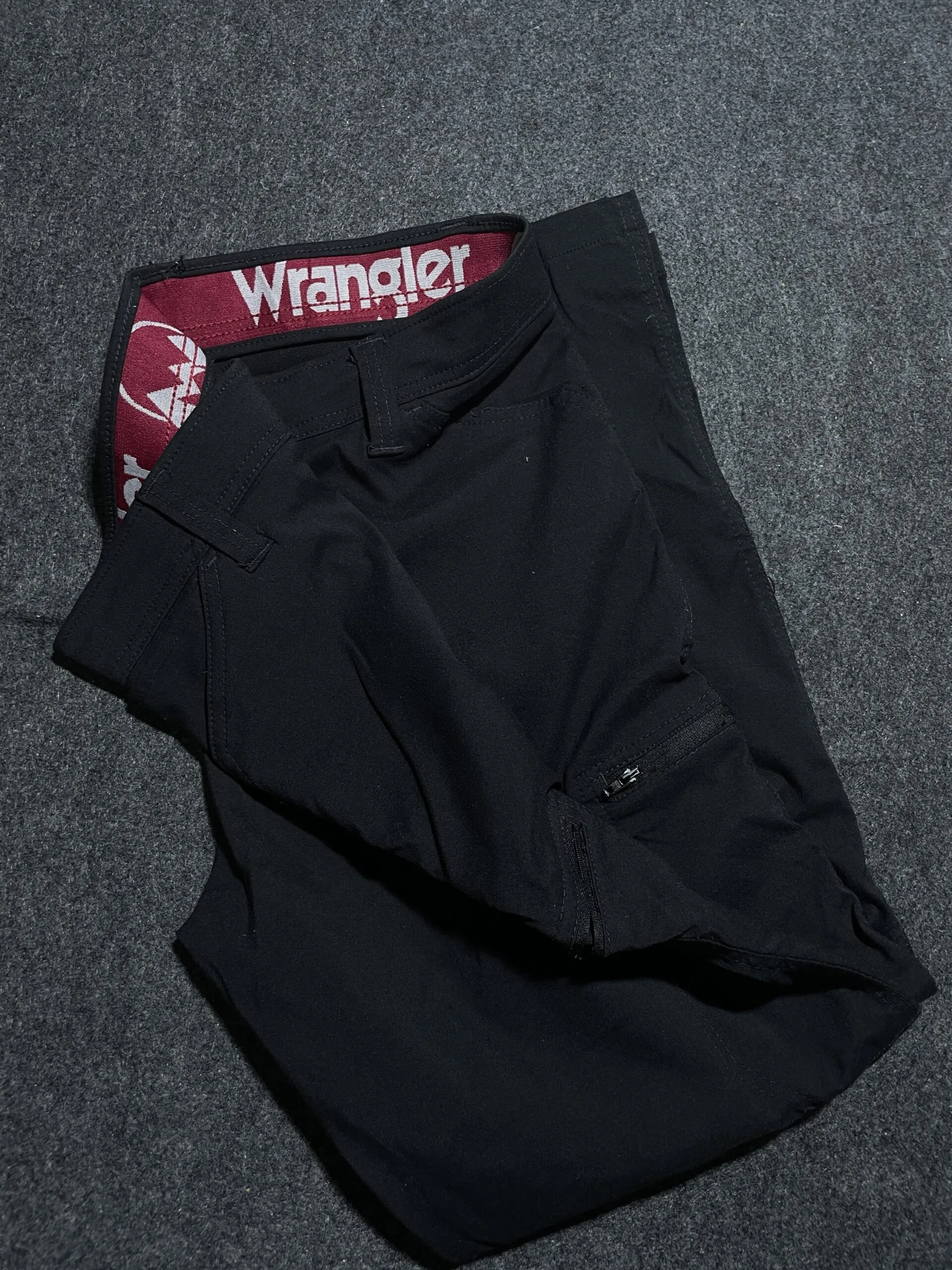 Wrangler Black Cargo Pants front view