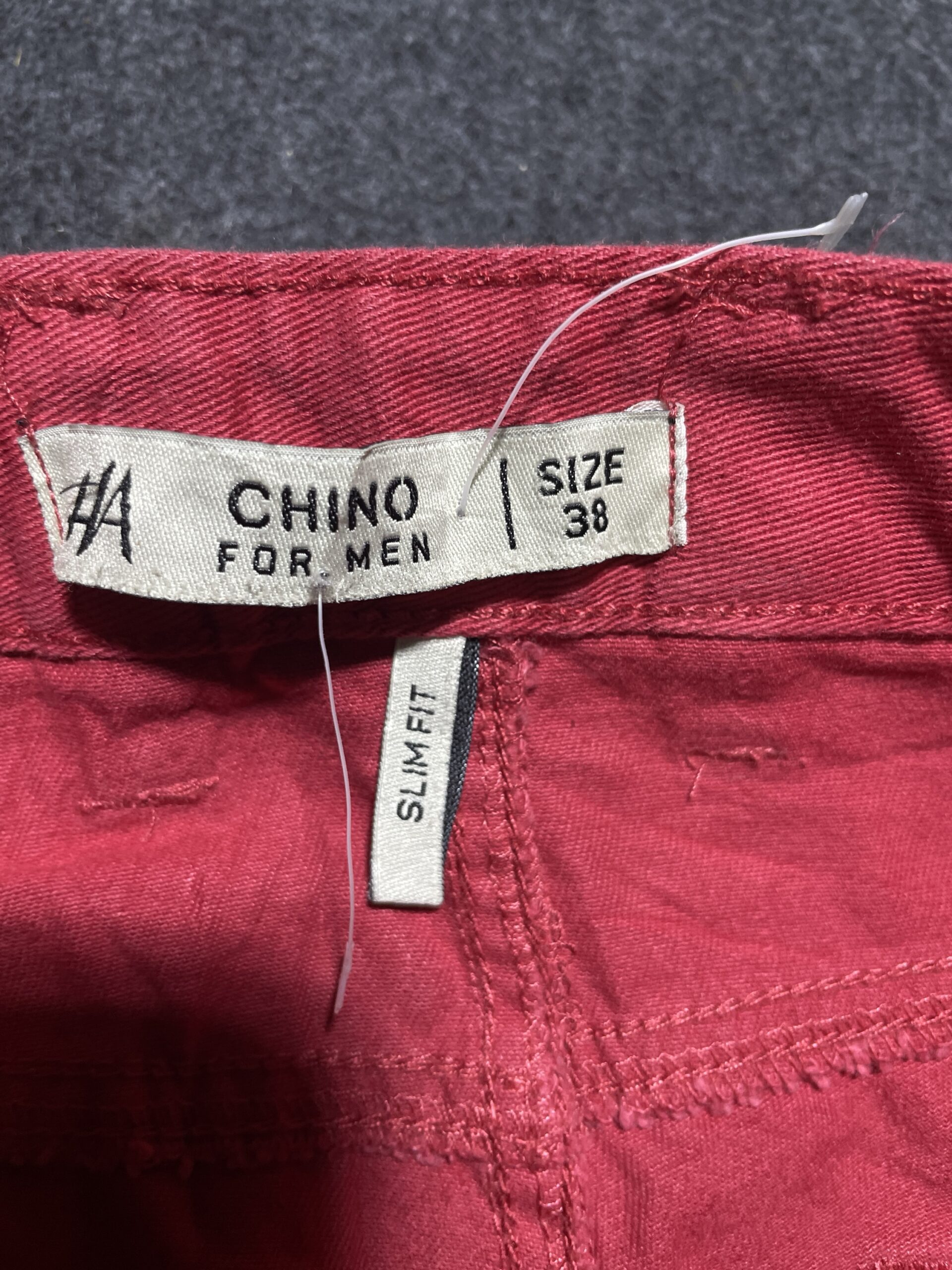Red Chinos back view