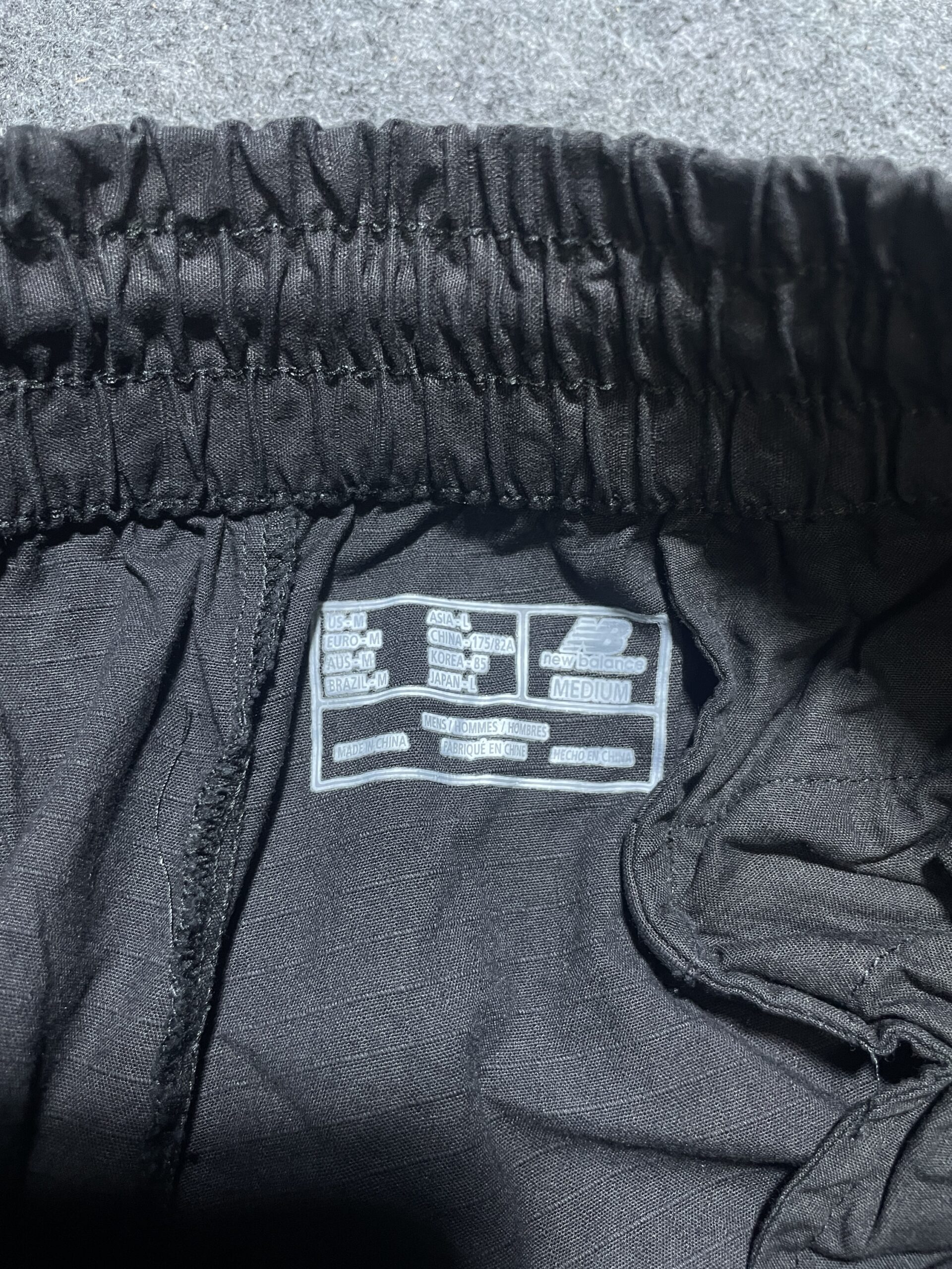 New Balance Black Cargo Pants back view