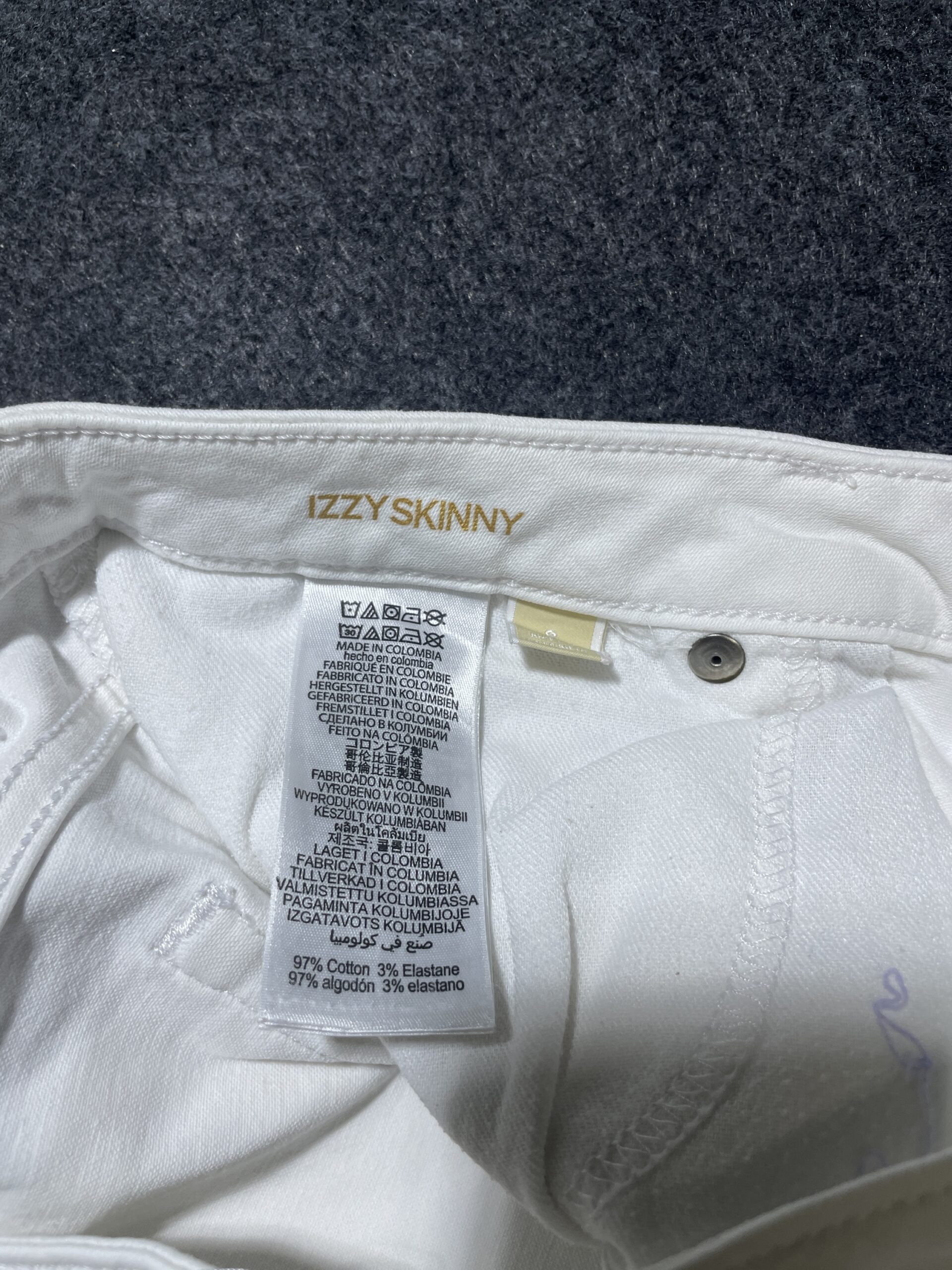 White Denim Jeans back view