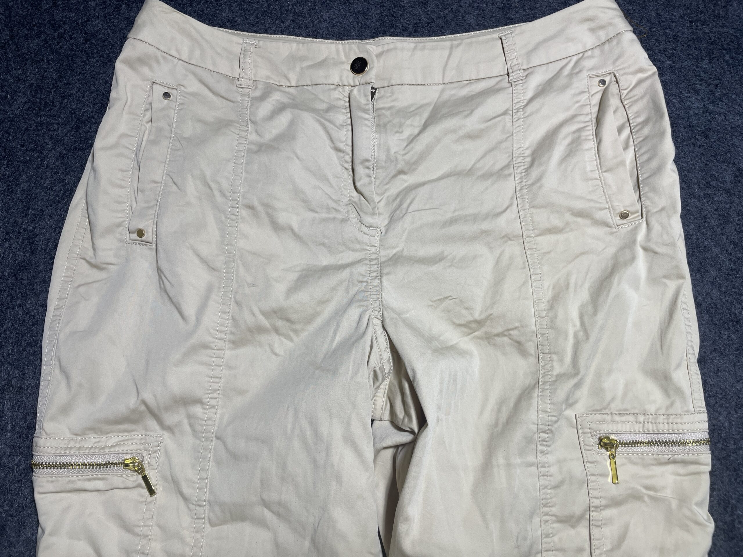 Beige Cargo Pants back view