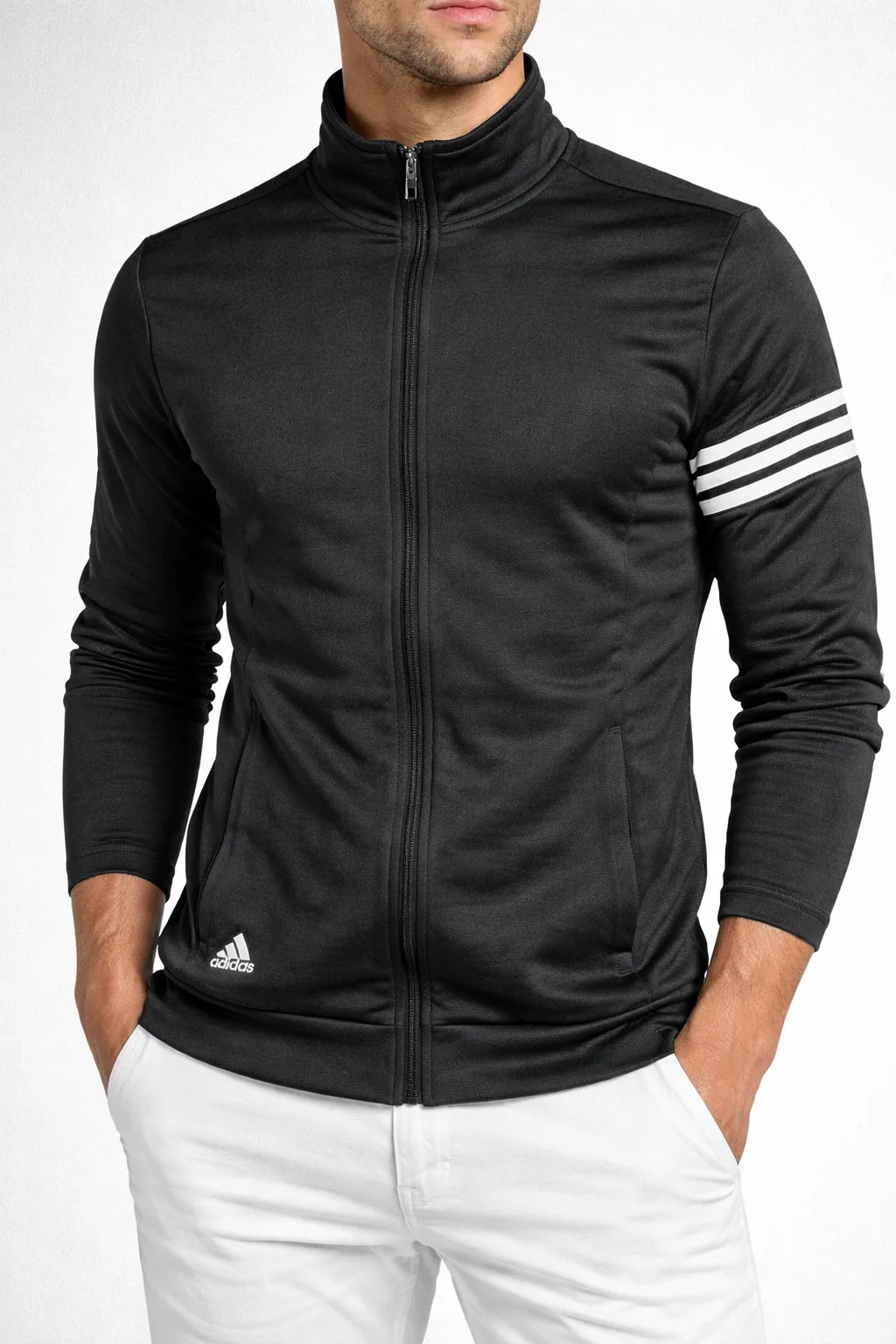 Adidas Black Track Jacket front view