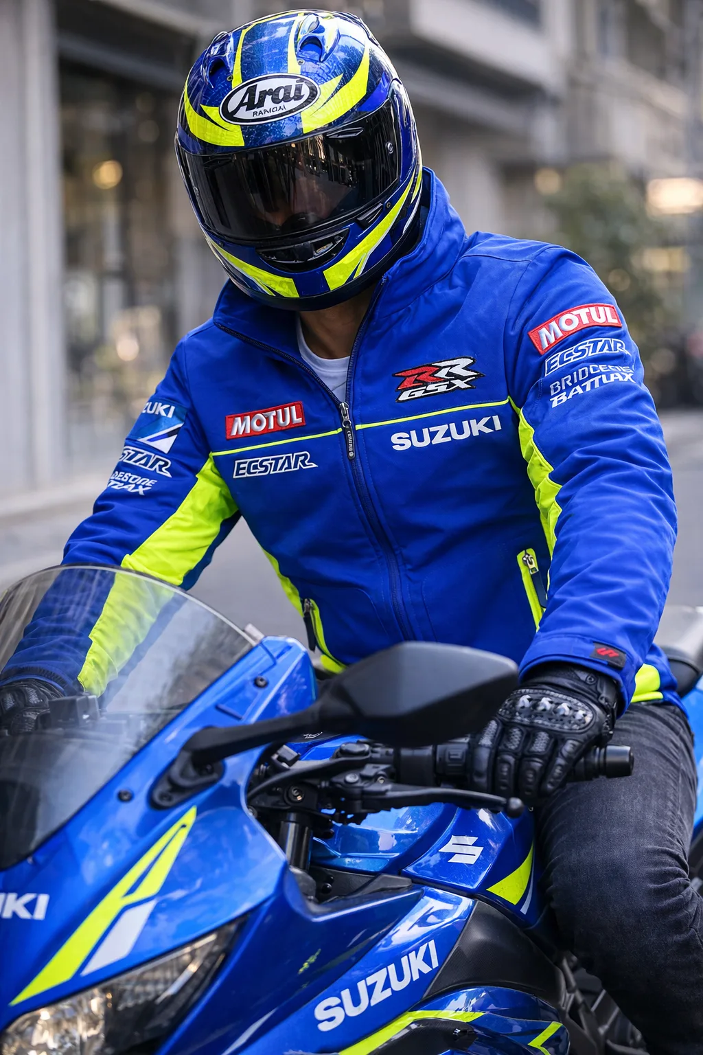 Blue Jacket front view