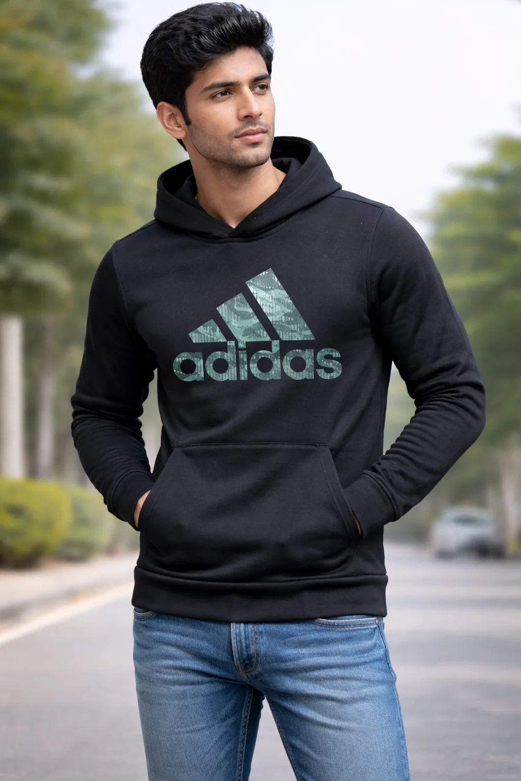 Adidas Black Shorts front view