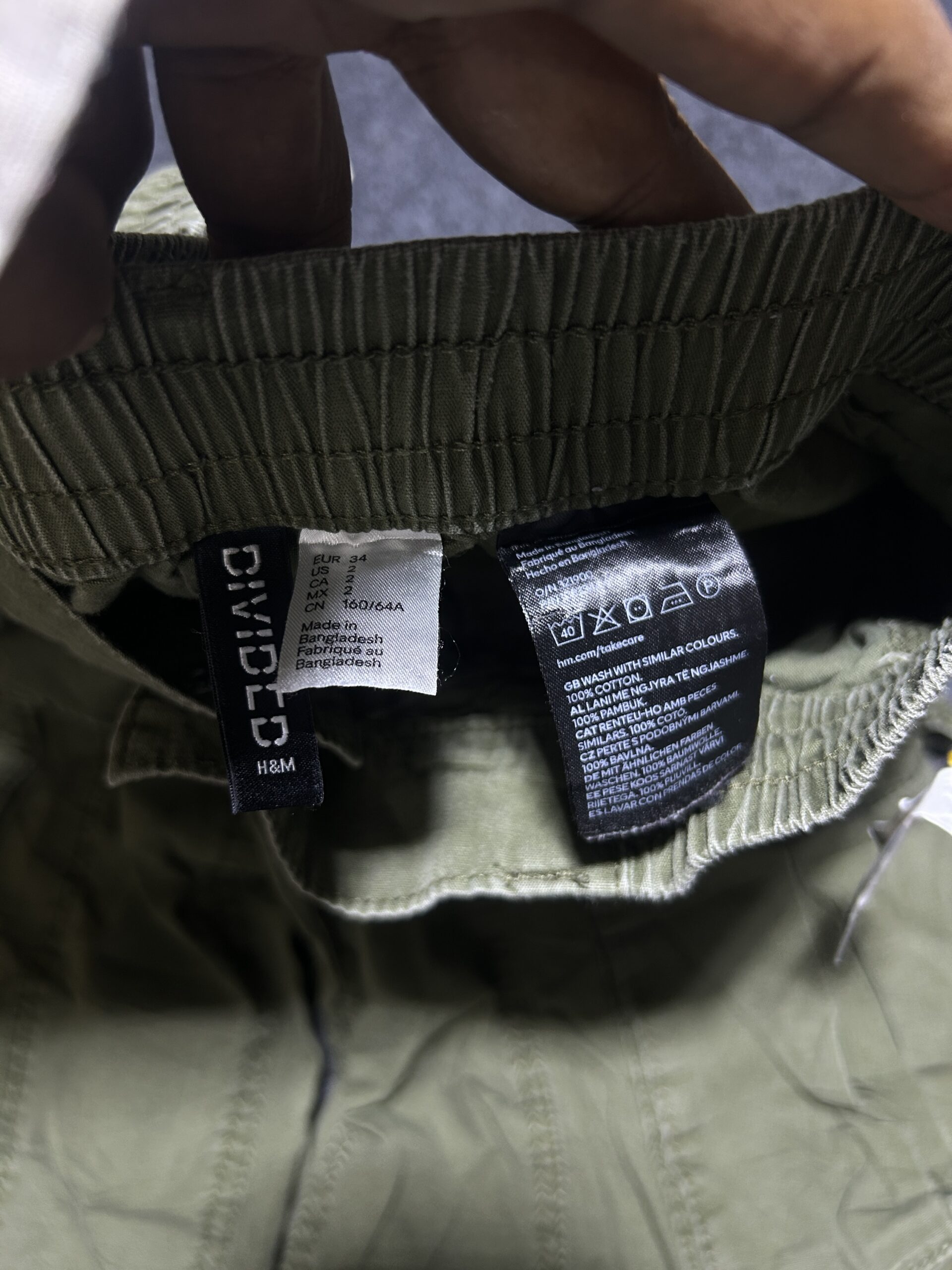 Green Cargo Pants back view