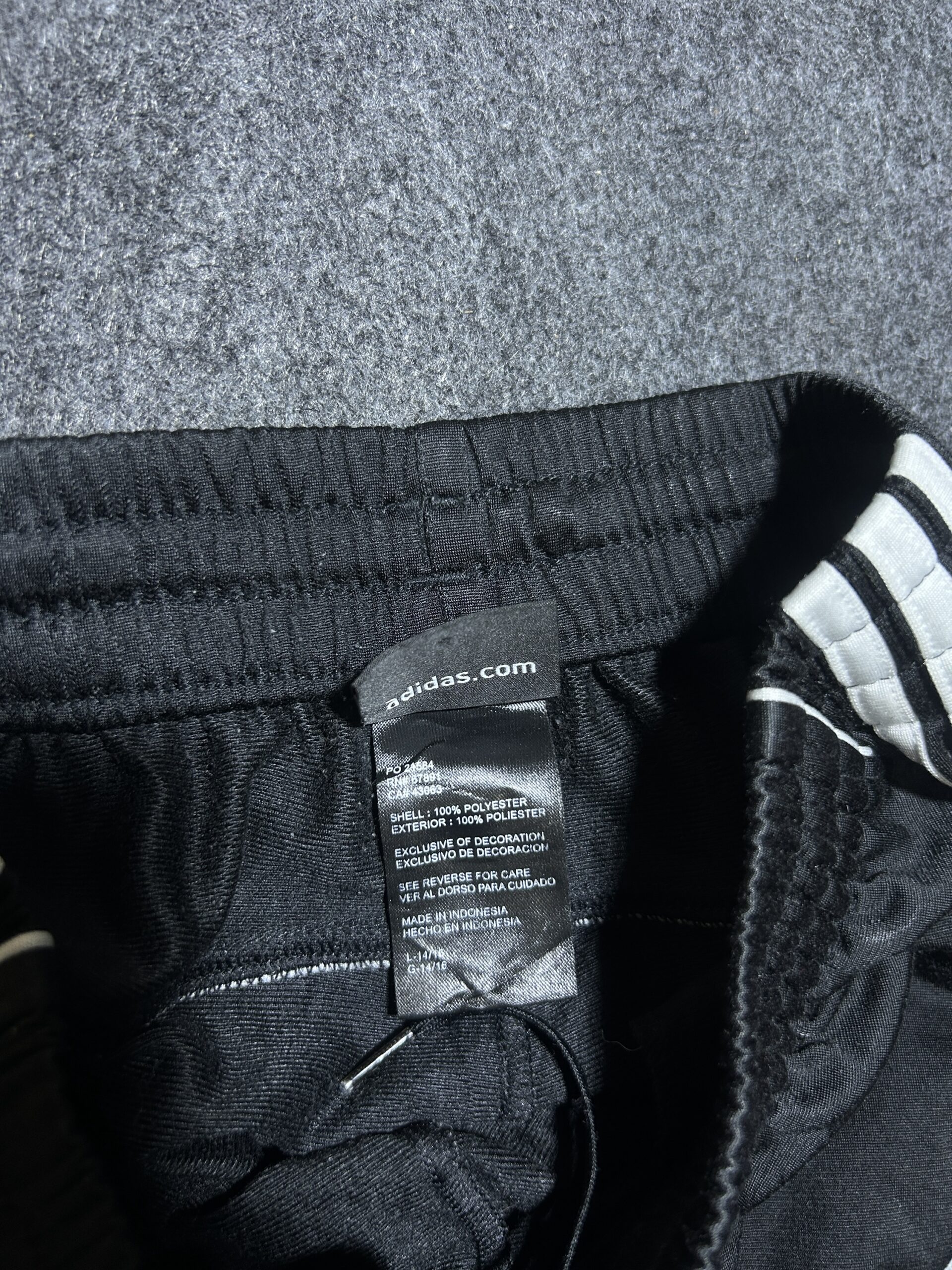 Adidas Black Shorts detail view