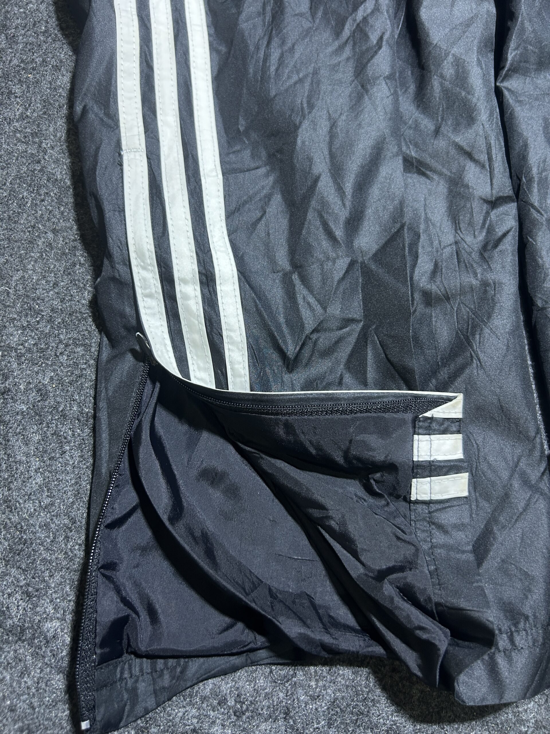 Adidas Black Windbreaker Jacket detail view
