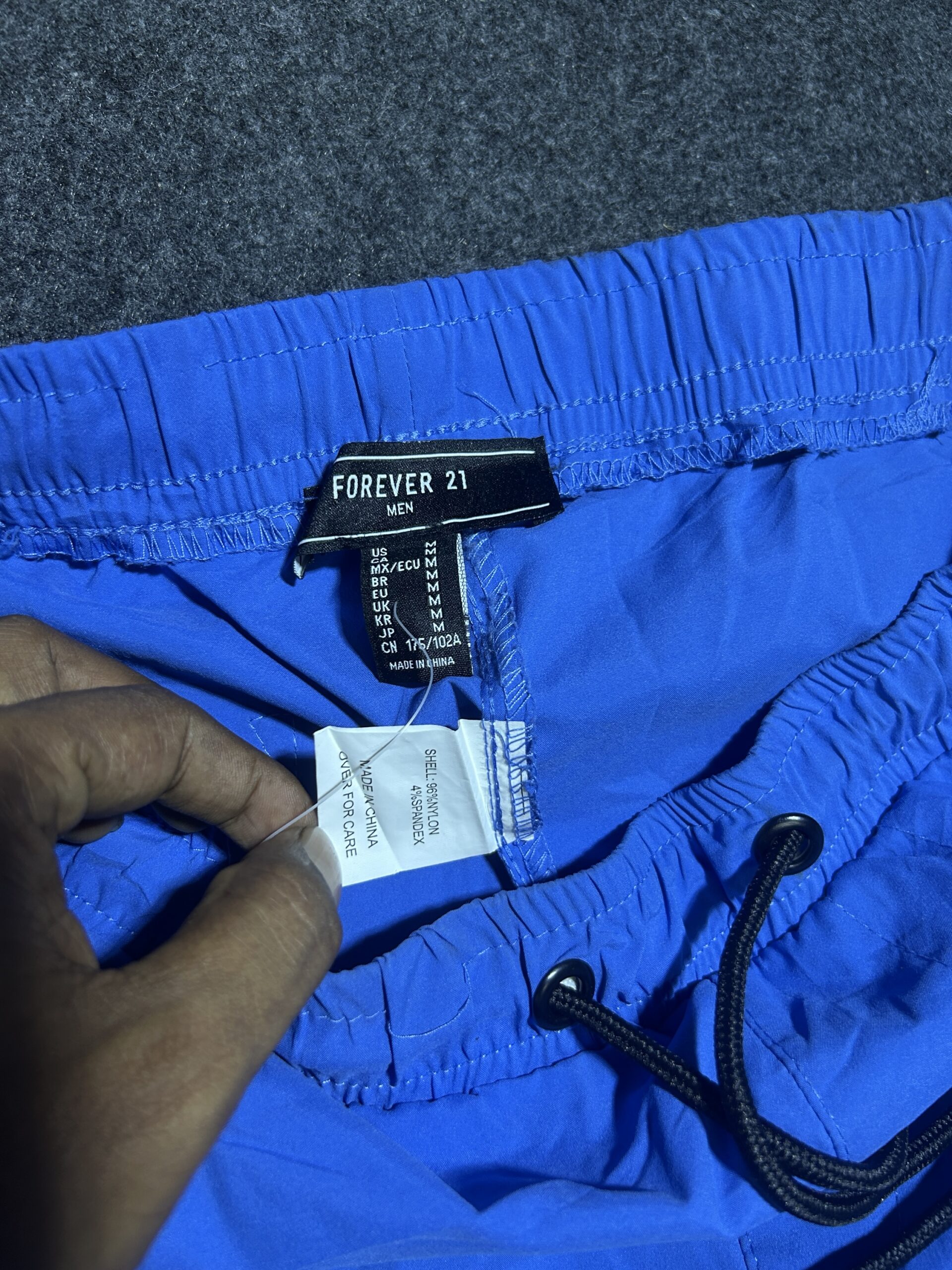 Blue Track Pants back view