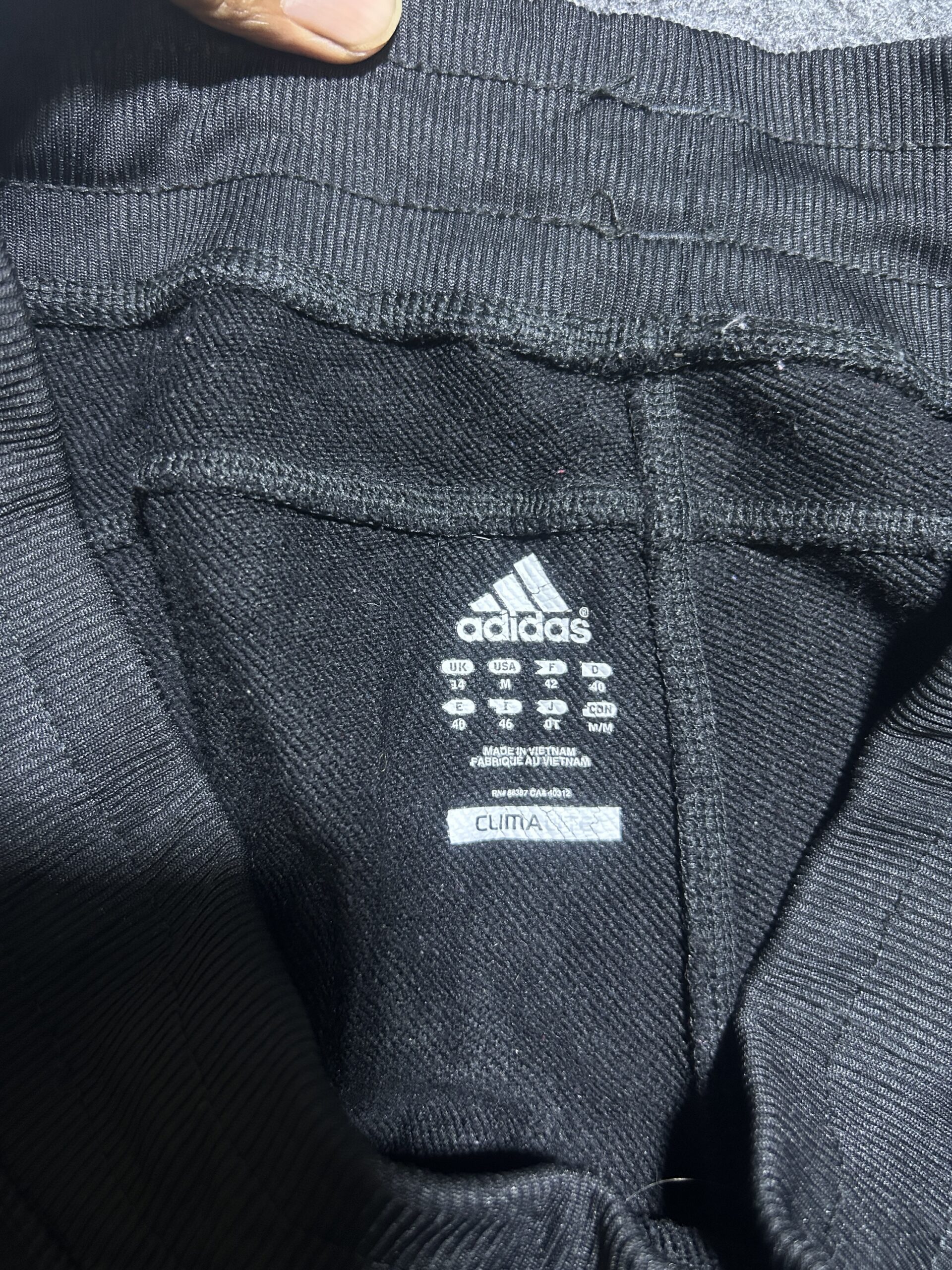 Adidas Black Track Pants detail view