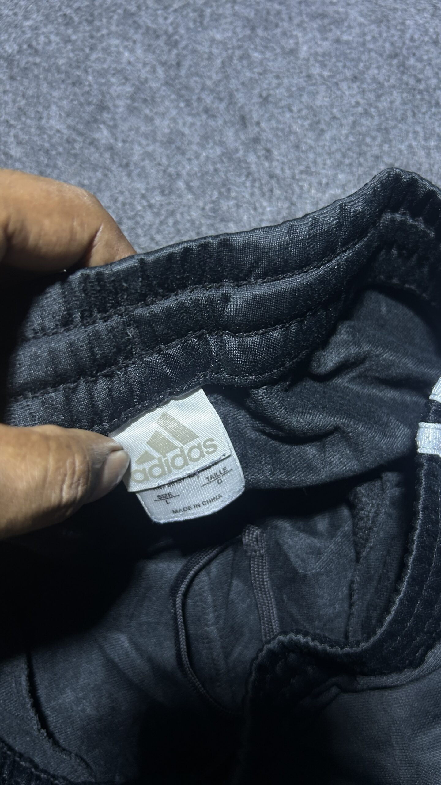 Adidas Black Track Pants detail view