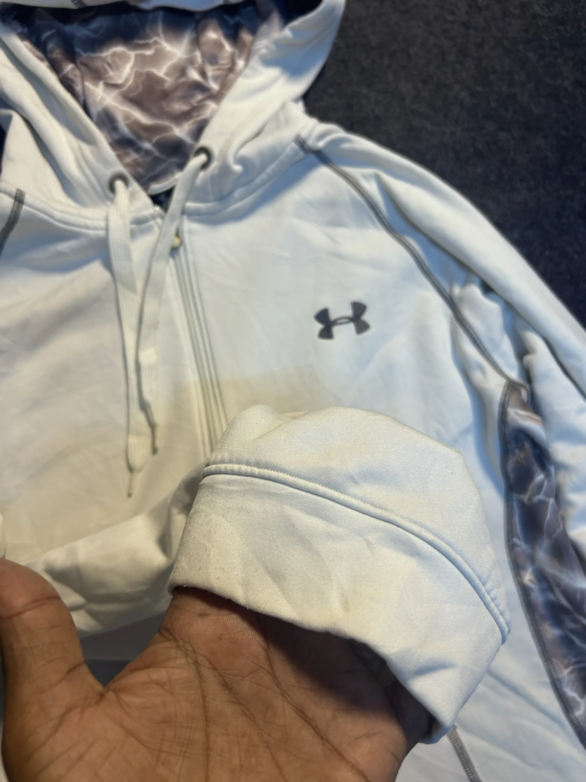 Under Armour White Hoodie detail view