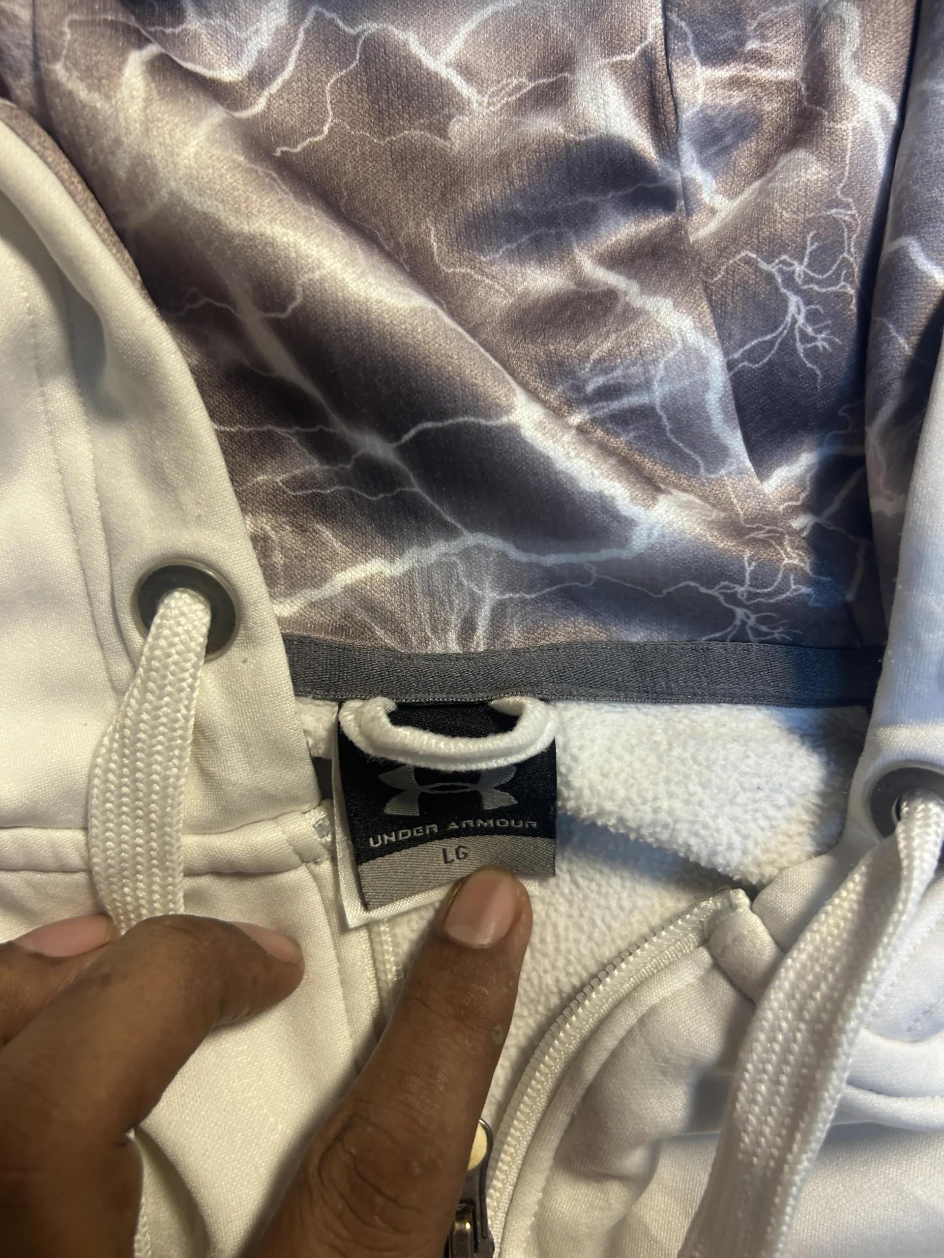 Under Armour White Hoodie back view