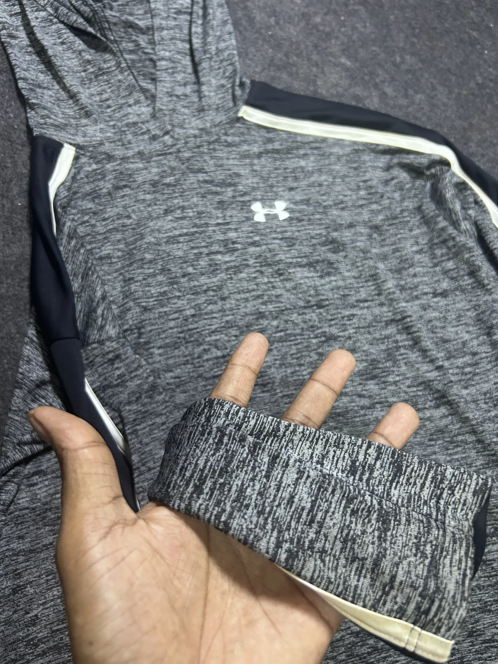 Under Armour Grey Hoodie detail view
