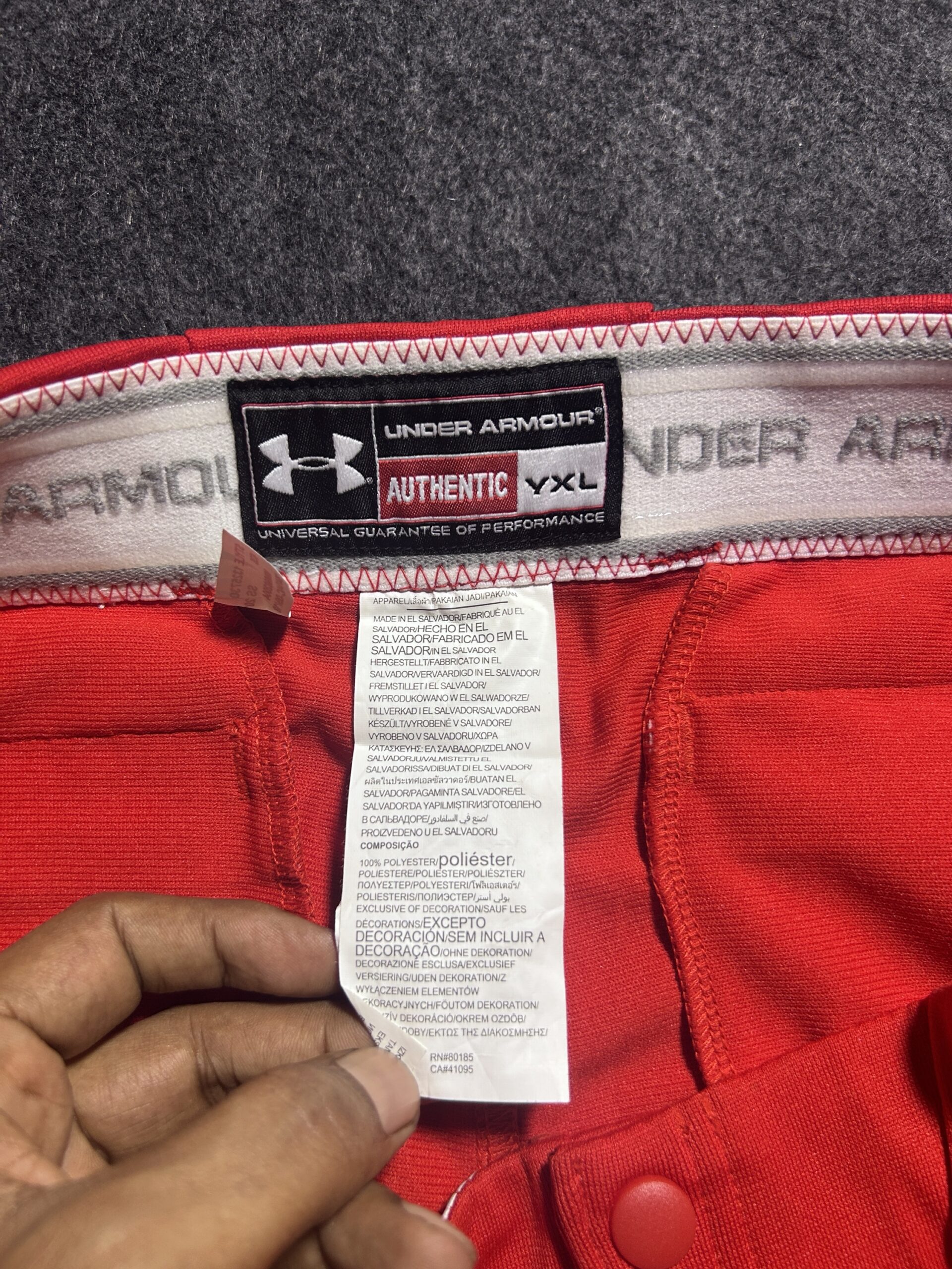 Under Armour Red Training Shorts back view