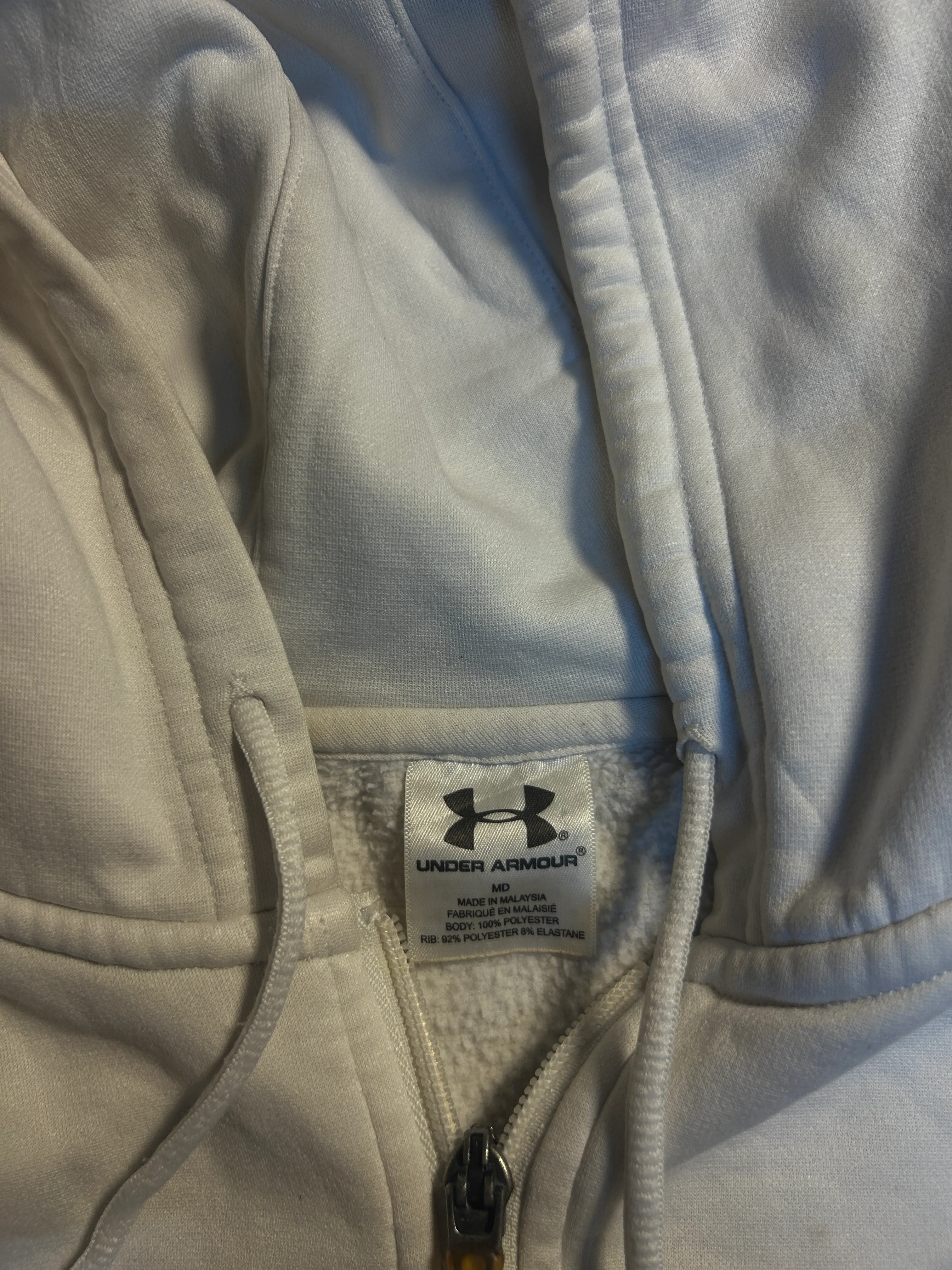 Under Armour White Hoodie back view