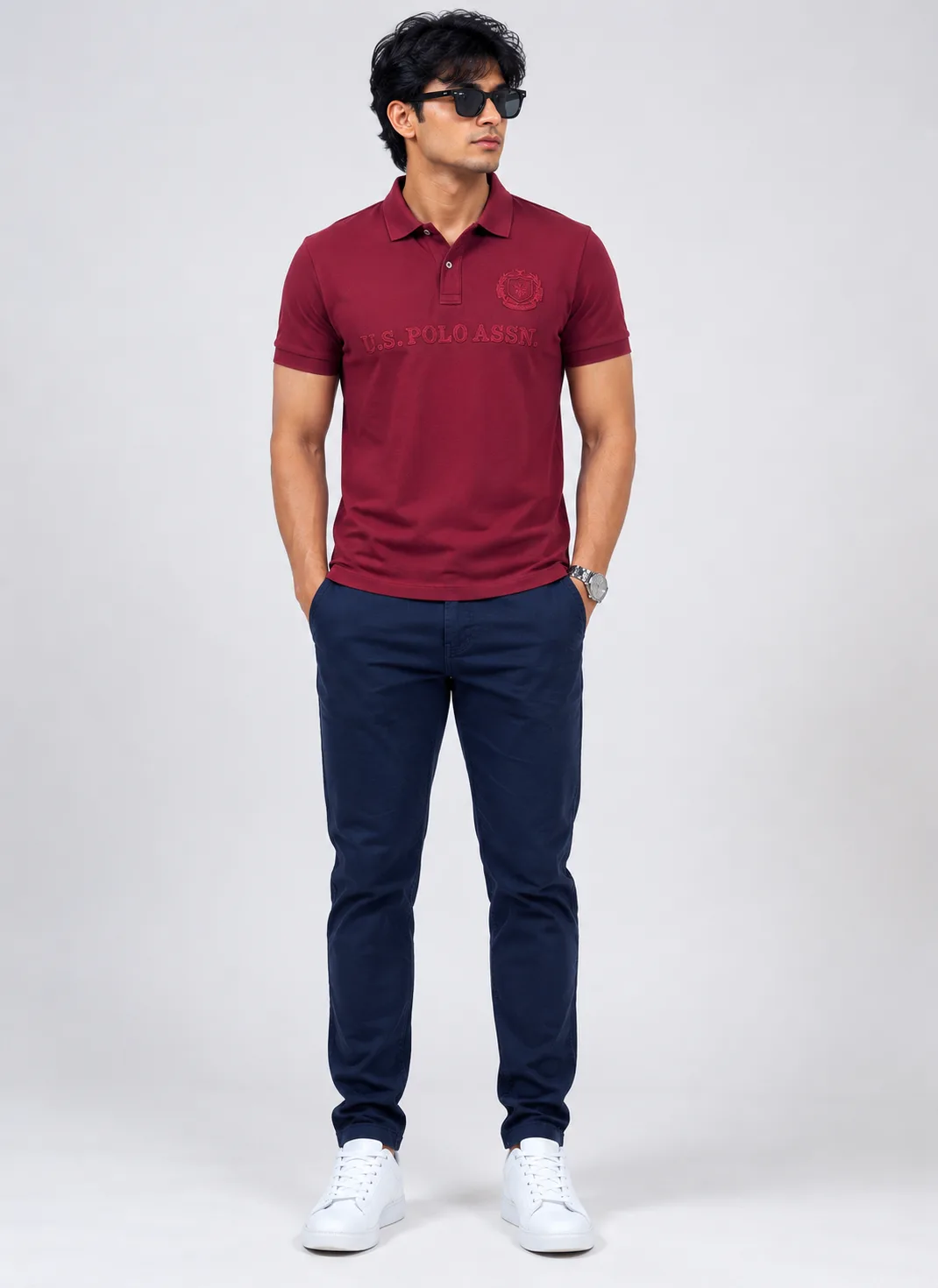 U.S. Polo Assn. Maroon Polo Shirt front view
