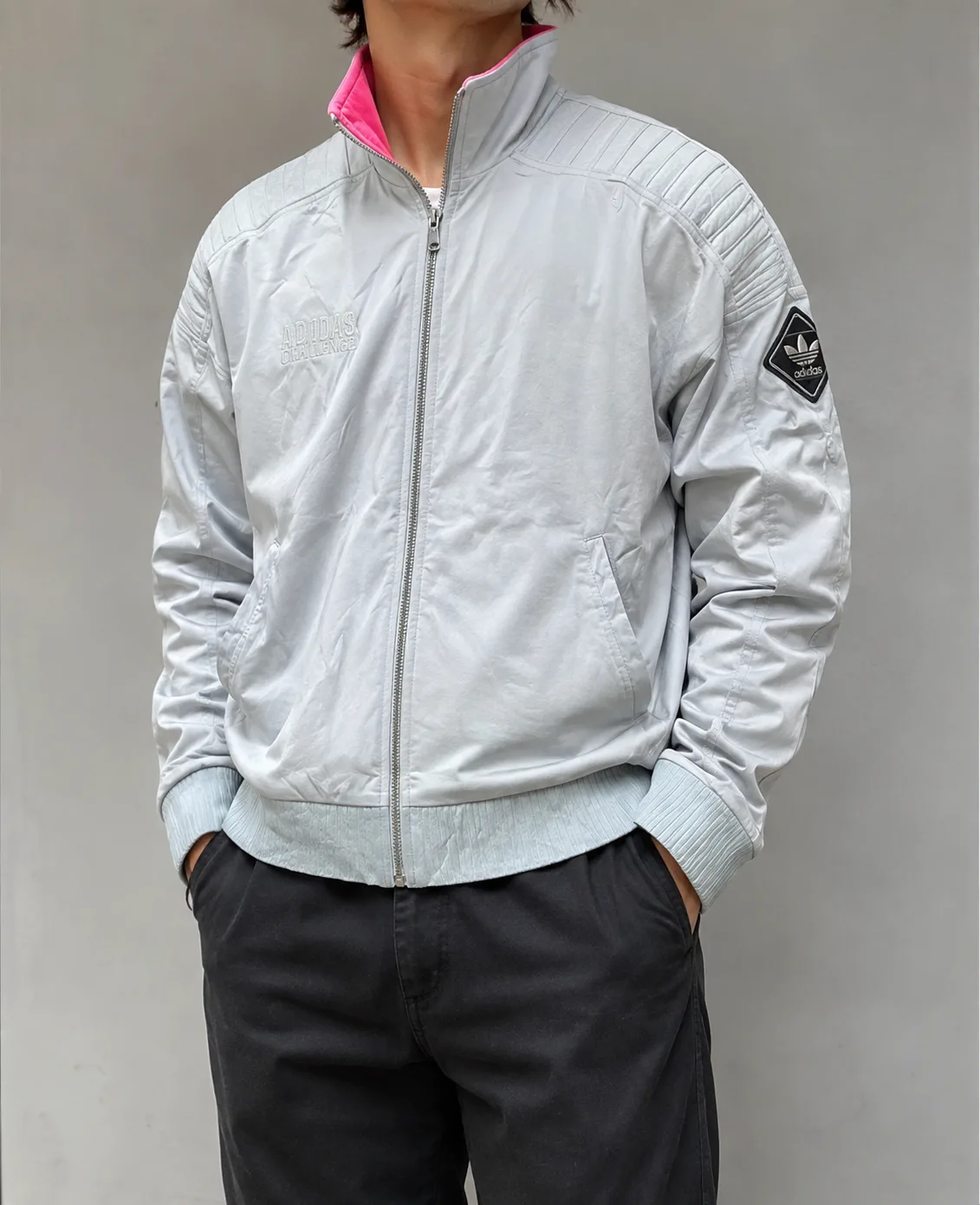 Adidas Grey Track Jacket front view