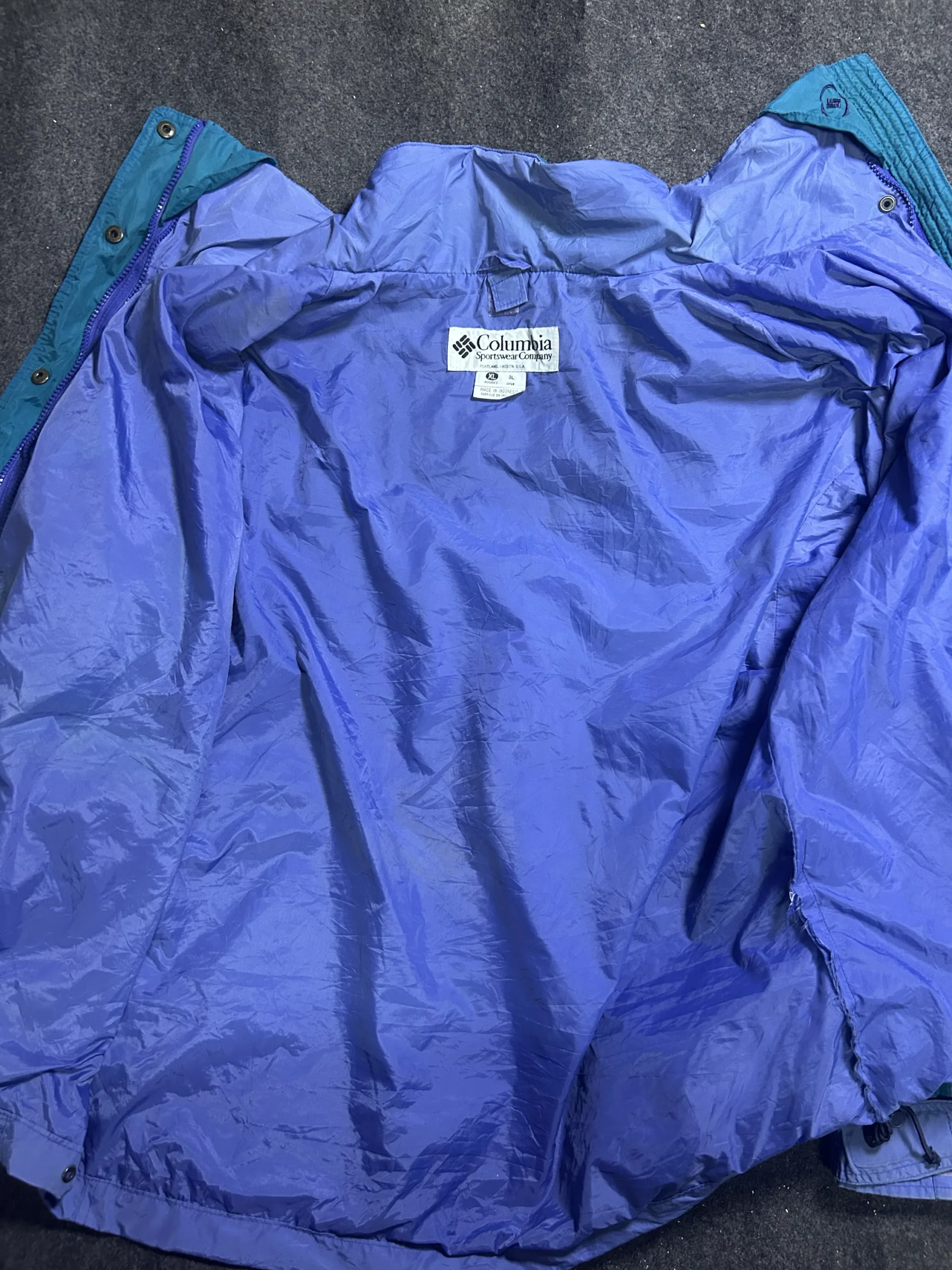 Columbia Blue Windbreaker Jacket detail view