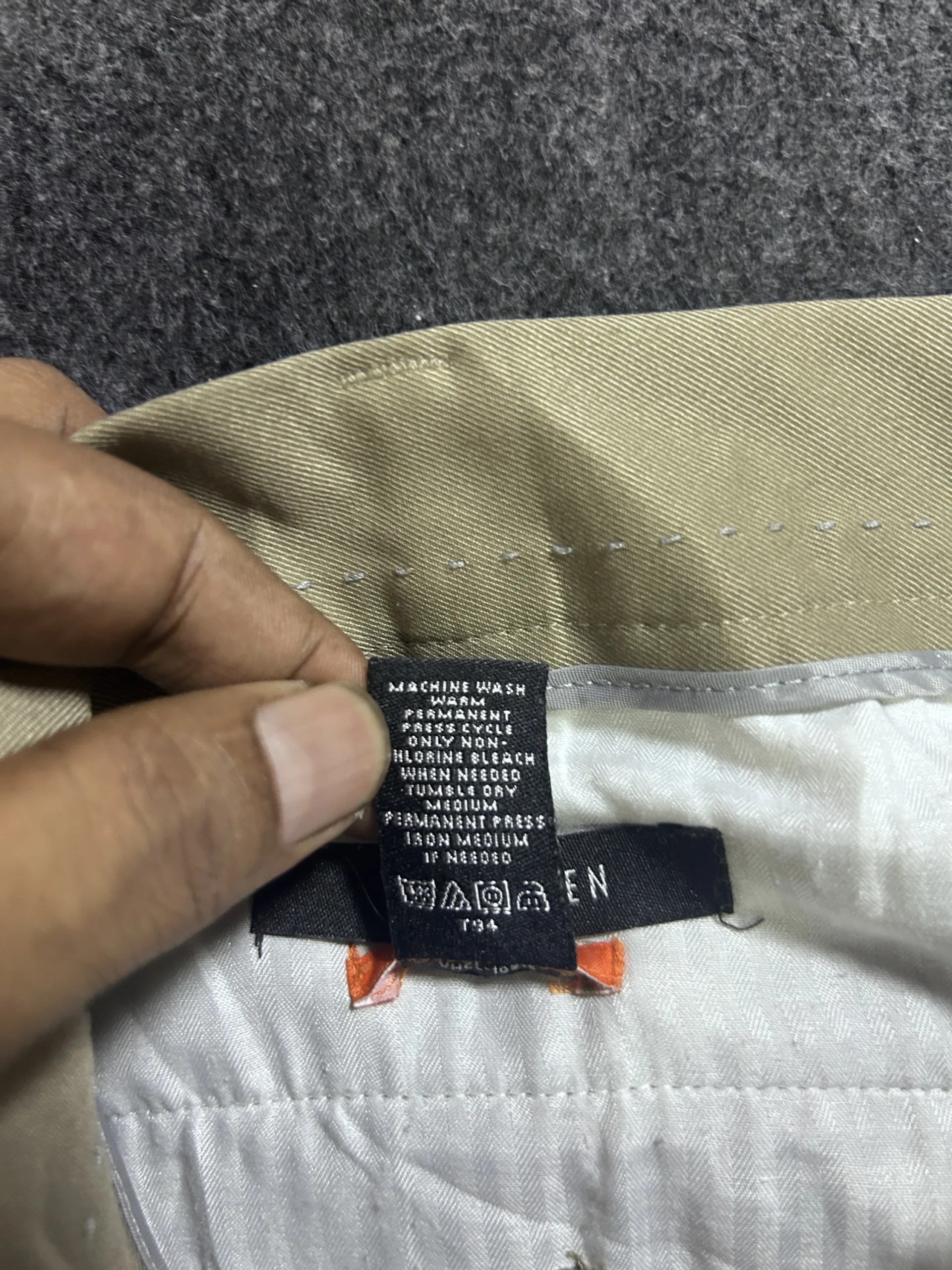 Beige Formal Trousers back view