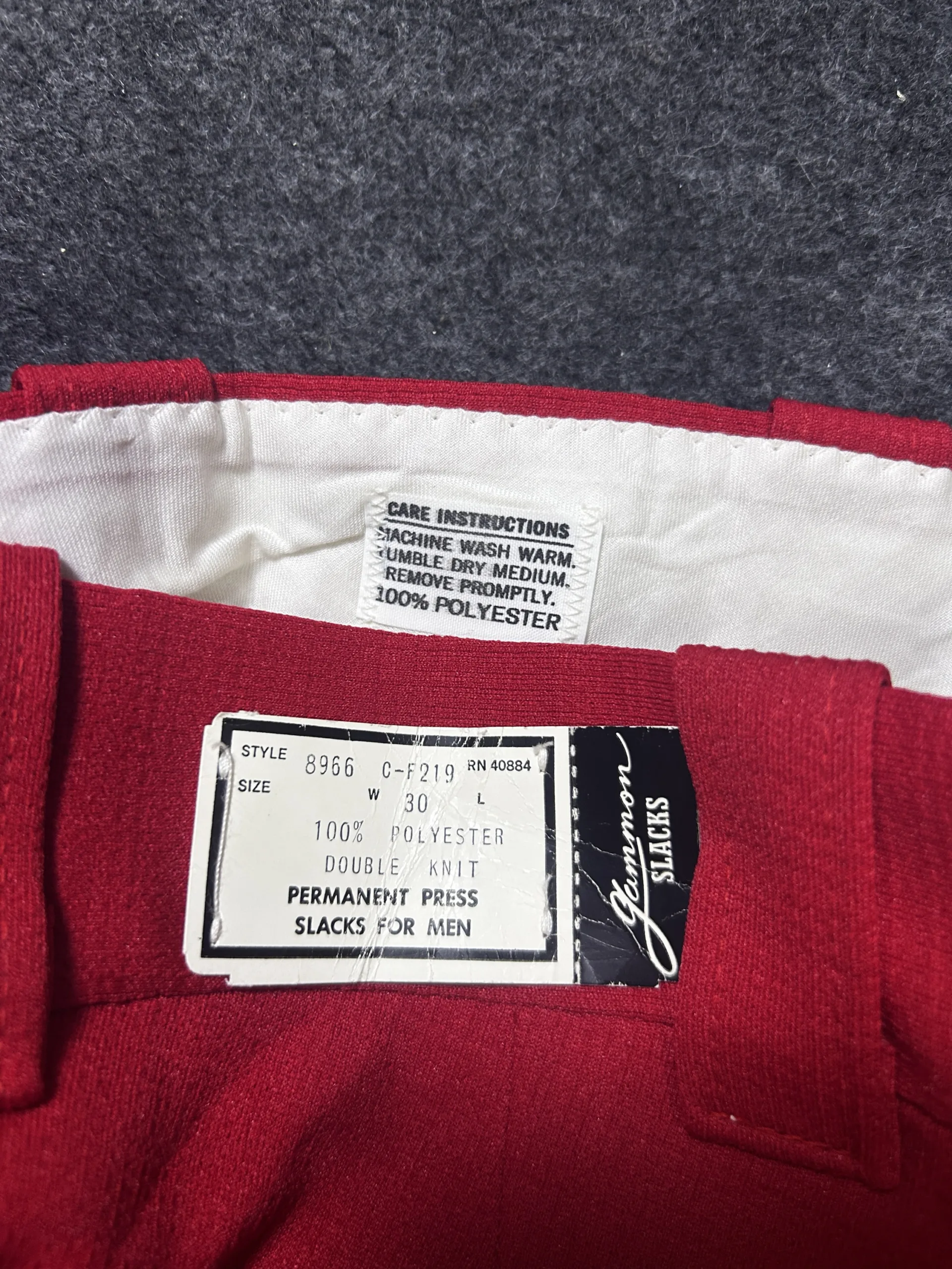 Red Pants back view