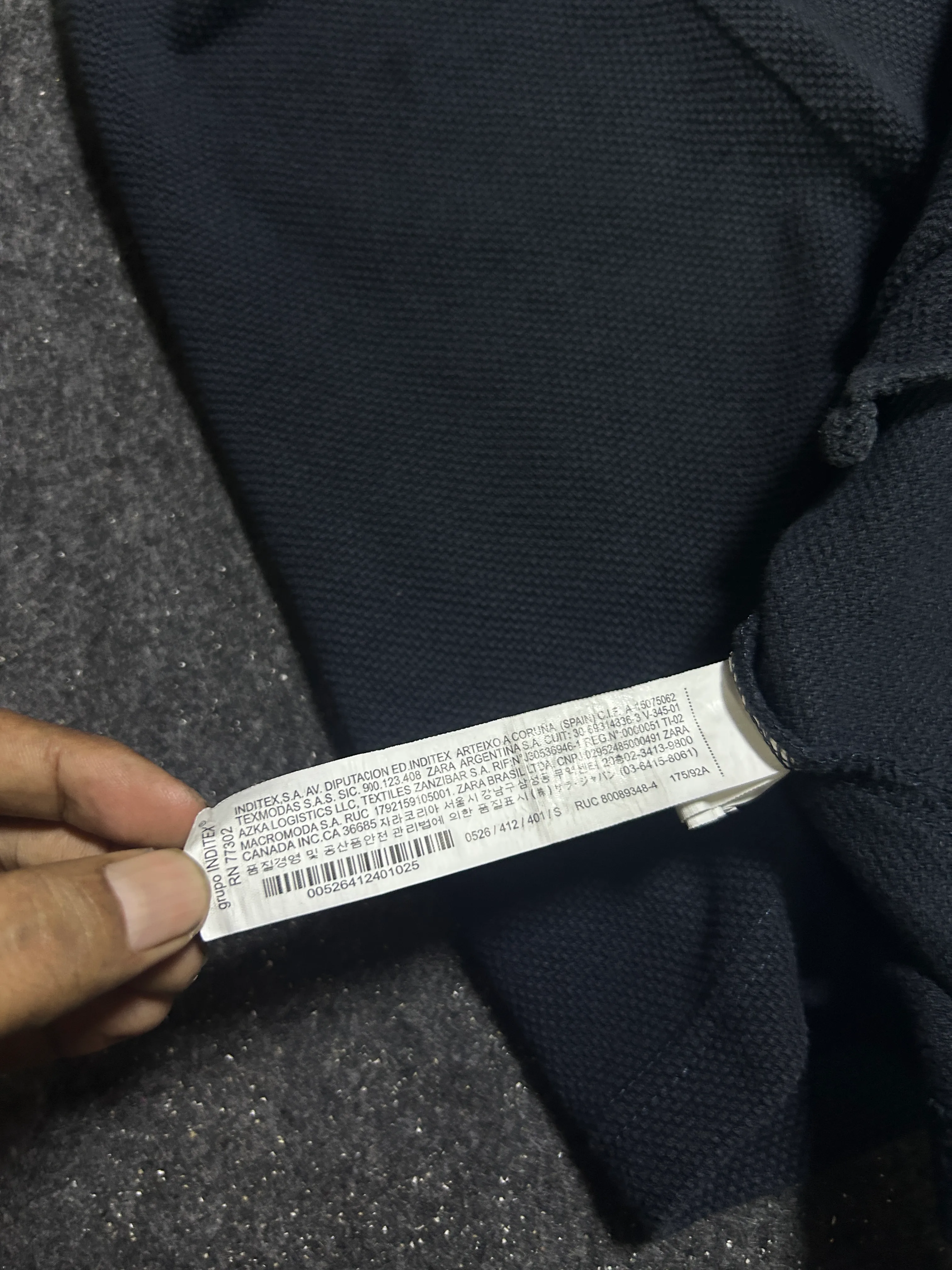 Zara Navy Polo Shirt alternate view