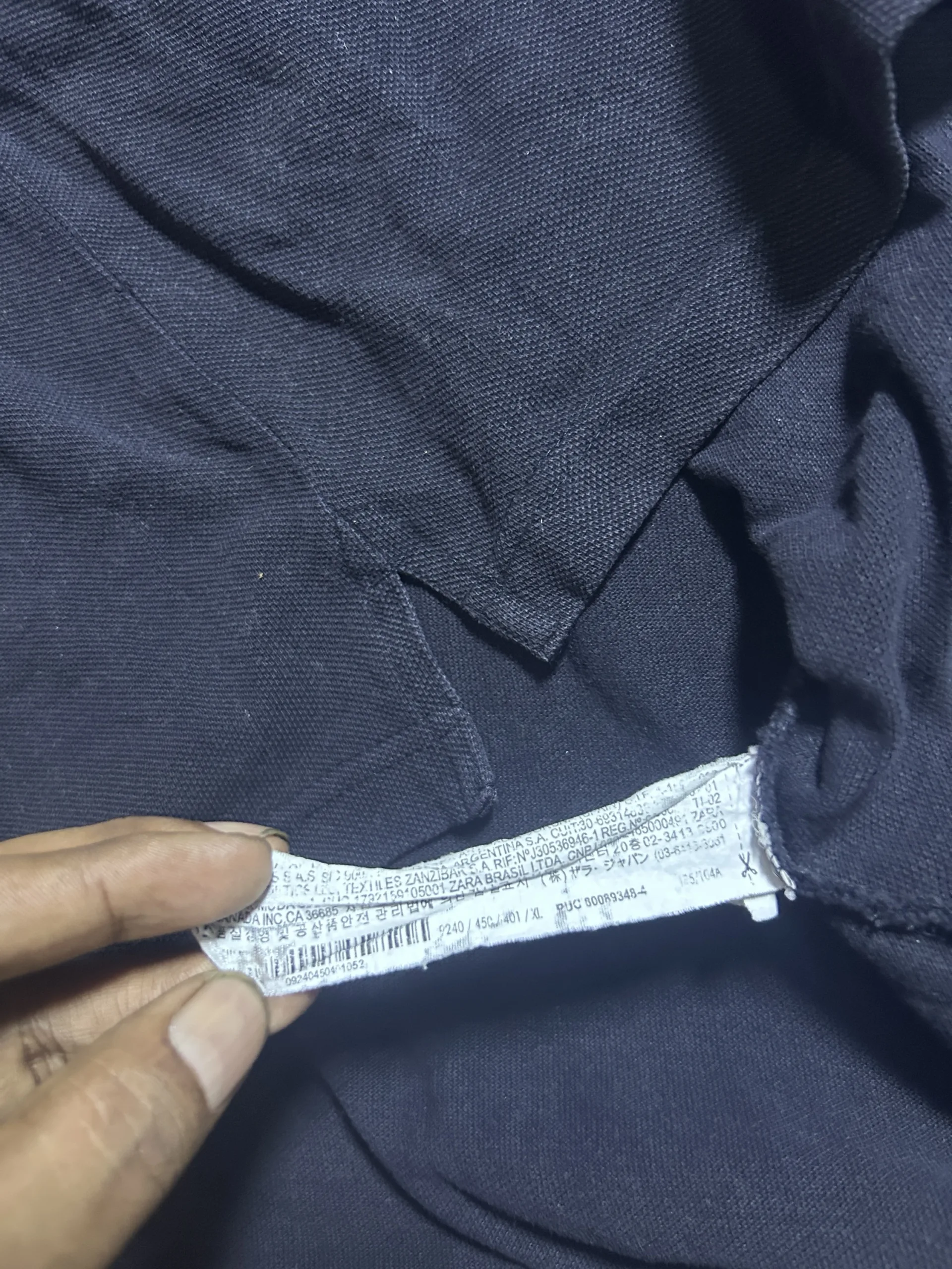 Zara Navy T-Shirt back view
