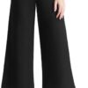 Tsful Wide Leg Pants for Women Trousers High Waisted Dress Pants Business Casual Summer Capris Stretch Pull On Work Slacks