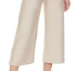 Ginasy Black Wide Leg Pants for Women Business Casual Dress Pants Stretch High Waist Crop Capris Culotte