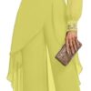 V-Neck Mother of The Bride Pant Suits for Women Asymmetrical High Low Grandmother of The Groom Jumpsuit