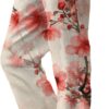 Boho Floral Pants for Women Casual Lightweight Straight Leg Pants Comfy Elastic Waisted Women's Trousers Pockets