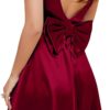 MUXXN Women's Vintage 1950s Sleeveless Big Bow Backless Cocktail Homecoming Mini Short Dress