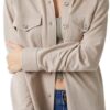 WallFlower Women's Taylor Essential French Terry Boyfriend Fleece Spring, Summer and Fall Light Shacket Jackets