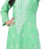 Ada Indian Hand Embroidered Ethnic Wear Chikankari Cotton Kurta Kurti Tunic for Women A196622