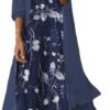 IVERIRMIN Women's Casual Two Piece Set Wedding Guest Maxi Dress Floral Print Sundress and Flowy Chiffon Cardigan