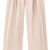 BTFBM Women High Waist Palazzo Pants Casual Wide Leg Trousers Button Down Loose Work Office Business Suit Pant Pockets