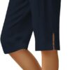 Pedal Pushers for Women Straight Leg Linen Capris Pants Relaxed Fit Cover Up Workout Yoga Bermuda Shorts
