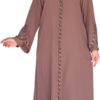 Hijab Abaya For Women | Stone Detailed Zippered Long Sleeve Islamic Kaftan Maxi Size | Arabic Robe Prayer Clothing