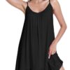 NACHILA Nightgowns for Women-Viscose Made from Bamboo,Sleeveless Sleep Dress Spaghetti Strap Sleepwear Chemise Slip Dress