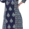Tissu Women's Pure Cotton Indigo Printed Kurta with Palazzo