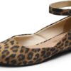 DREAM PAIRS Women's Dress Flats Ballet Low Wedge Round Toe Ankle Strap Comfortable Casual Flats Shoes