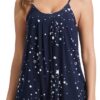 NACHILA Women's Nightgown-Viscose Made from Bamboo,Sleevless Sleep Dress Cami Chemise Spaghetti Strap Night Dress Slip Dress