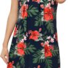 HOCOSIT Women's Nightgowns Sleeveless Sleep Dress Pleated Comfy Sleepwear Scoopneck Nightwear Loungewear