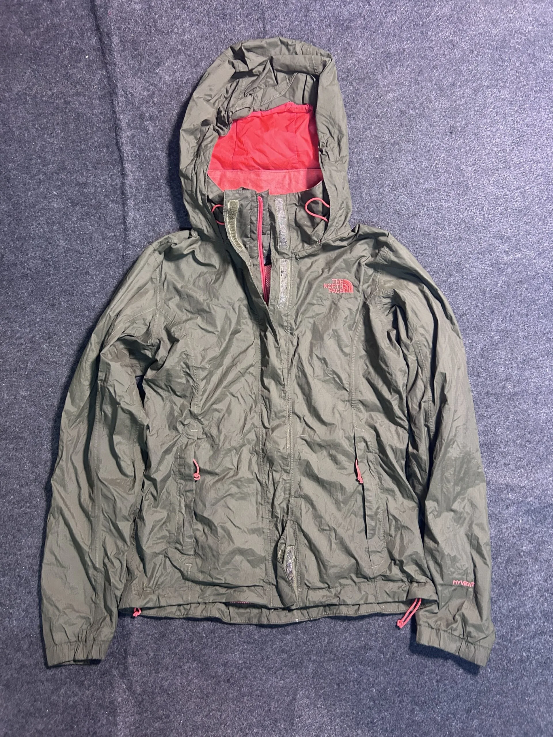 The North Face HyVent Waterproof Hooded Jacket Olive Green | S | Unisex